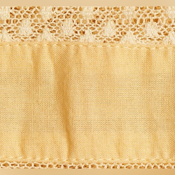 LOGO by Lori Goldstein Cotton Modal Embroidered Sleeve Top Yellow LARGE - Picture 4 of 10